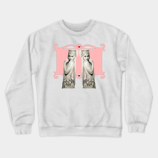 Vintage artist girl posing Crewneck Sweatshirt by Marccelus